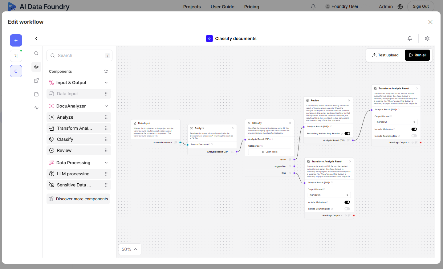 Empty Edit workflow screen
